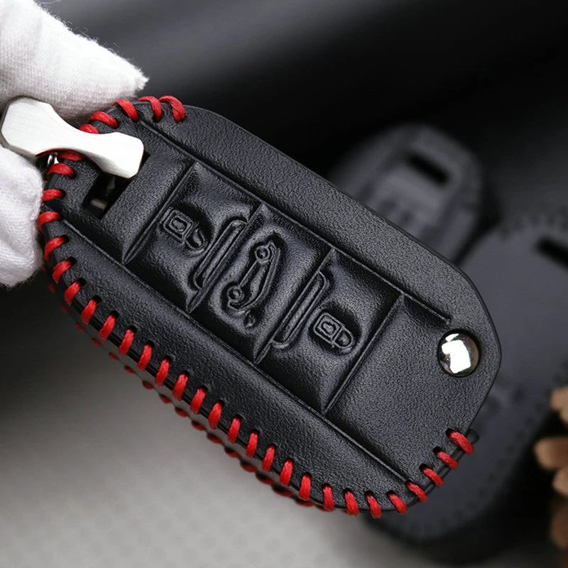 Leather Car Key Fob Cover For Citroen C1 C2 C3 C4 C5 C6 Aircross Cactus Xsara Picasso Berlingo Keyring Case Accessories | Автомобили и