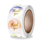 100-500 шт., круглые наклейки спасибо