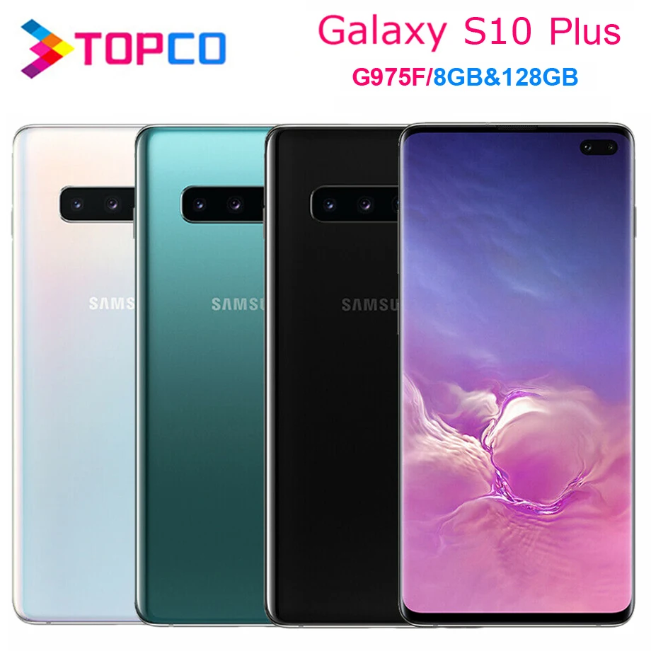 Samsung Galaxy S10 Plus S10+ G975F Android Мобильный Восьмиядерный Exynos 9820 8 Гб ram 128 ГБ rom 6," 5 камер NFC 4100 мАч