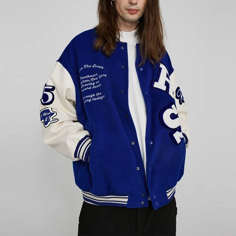 

Куртка Женская бейсбольная с надписью, модная бейсбольная форма в стиле хип-хоп, уличная одежда оверсайз с прострочкой в стиле Харадзюку, ве...