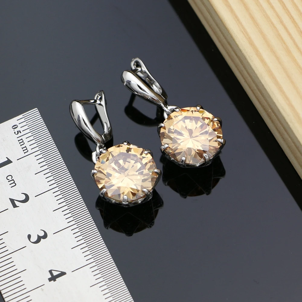 Набор ювелирных изделий цвета шампанского с кубическим цирконием ювелирные