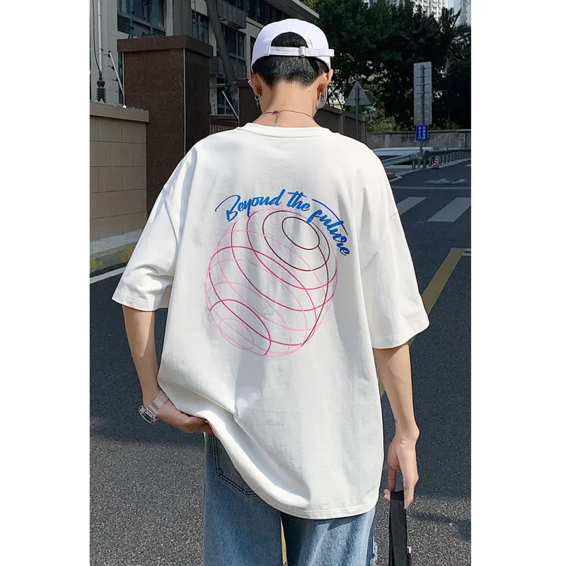 

Men's short-sleeved T-shirts 2021 summer new loose casual tops printing round neck T-shirt small size XS-3XL campus youth men