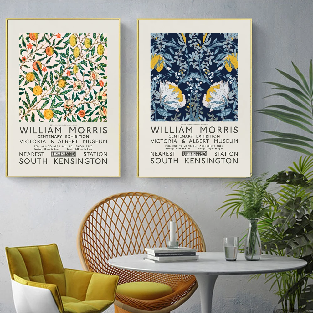 

William Morris Art Poster Vintage Flower Canvas Painting Exhibition Art Print Norbic Wall Picture For Living Room Home Decor