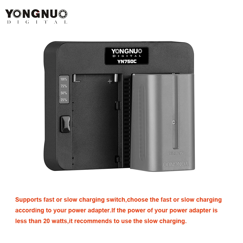 

YONGNUO YN750C Lithium Battery Charger Dual Channel Battery Fast Charge Compatible for Sony NP-F750 NP-F950/B NP-F530 NP-F550