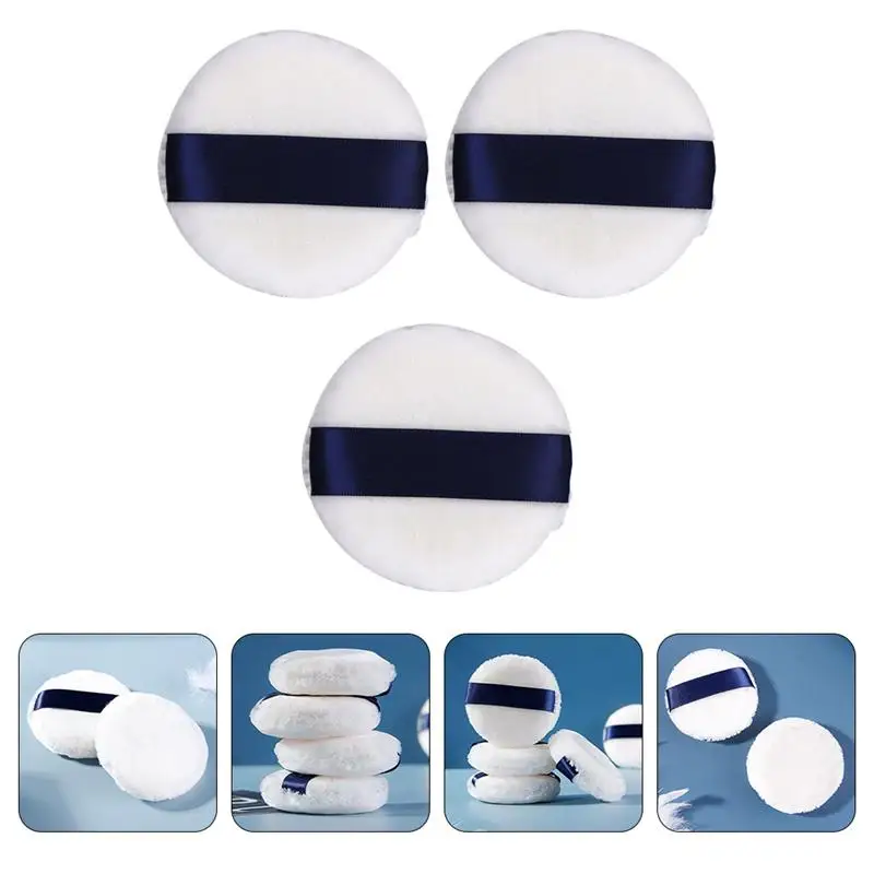 

3pcs Body Fluffy Puff Powder Puffs Foundation Smooth Practical Loose Powder Puffs