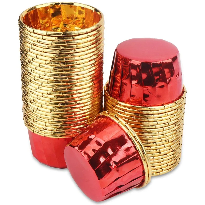 

100 Pcs Cupcake Muffin Liners,Aluminum Foil Baking Cups,Disposable Cake Cups,Baking Cups,Aluminum Foil Cups,Cake Pans