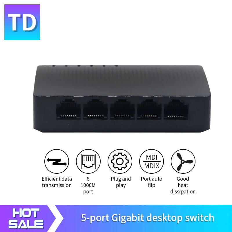 TD GLSG105 5*10/100/1000 Мбит/с Порты коммутатор Gigabit настольный Поддержка POE Камера