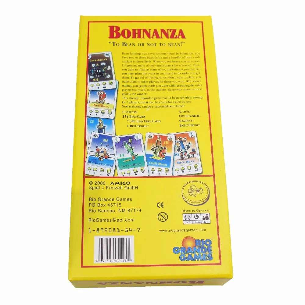 Bohnanza Настольная игра новейшая версия для детей возрастом от 2 до 7 лет игральных