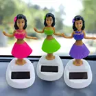 Украшение для автомобиля Танцующая кукла аксессуары для автомобиля игрушка на солнечной энергии Вибрирующая голова Гавайская качающаяся анимационная девочка украшение для автомобиля Стайлинг автомобиля