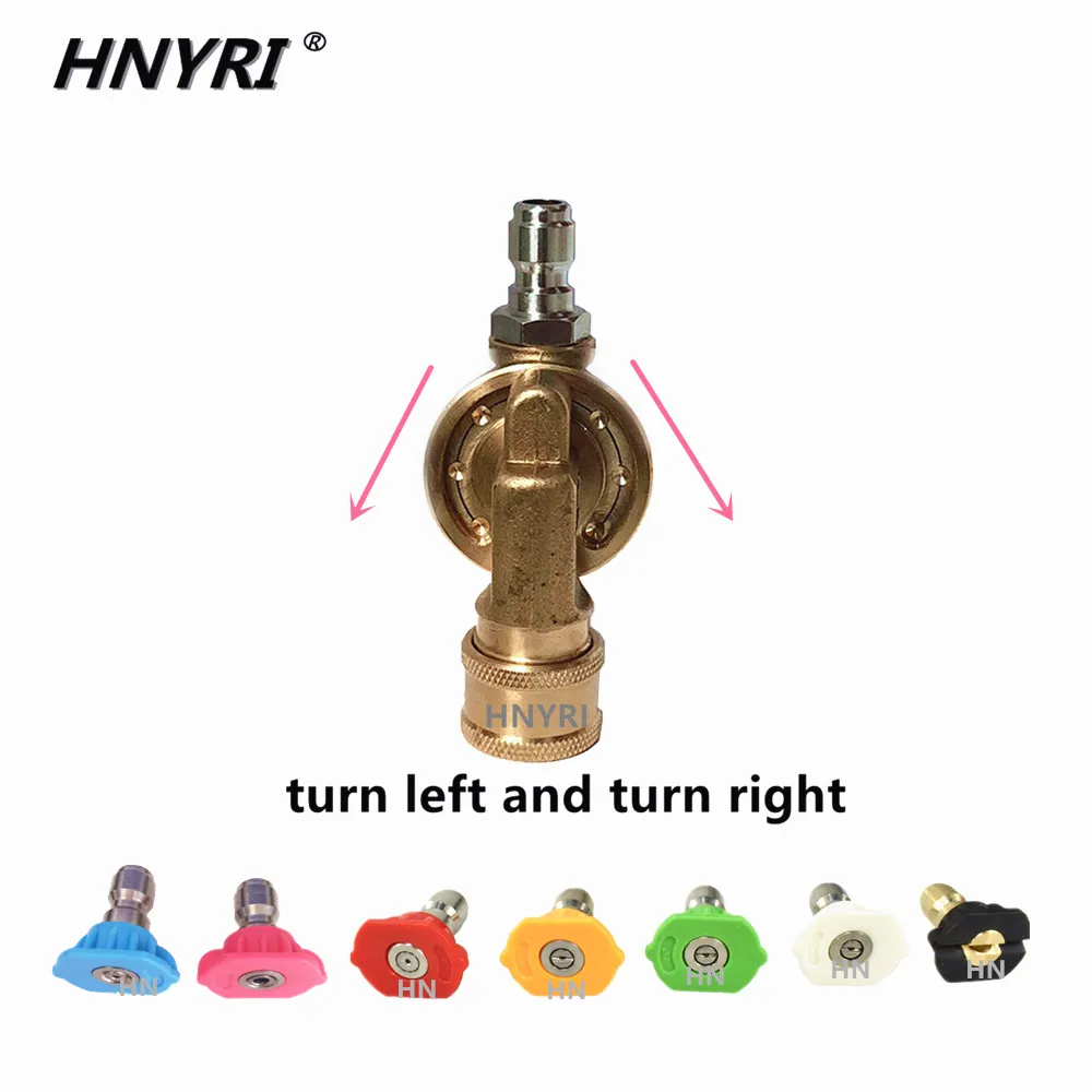 

HNYRI 4500Psi 1/4 дюйма, быстрое соединение, медный фитинг, Поворотный соединитель для мойки высокого давления, Очистительная Машина с 7 распылител...
