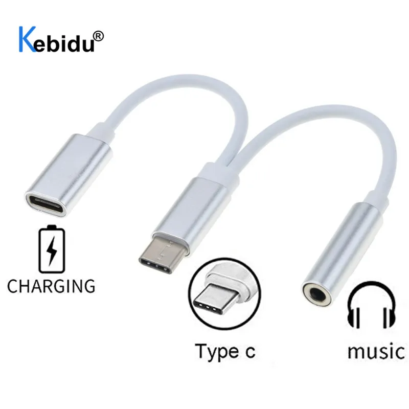 Кабель для наушников Kebidu Mini 2 в 1 с разъемом типа C на 3 5 мм музыкальный порт