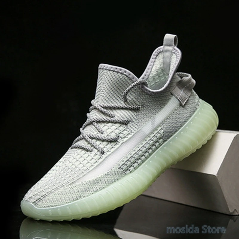 

Shoes women's trendy shoes sports 2021 summer new Korean version of luminous couple shoes flying woven sets of coconut shoes
