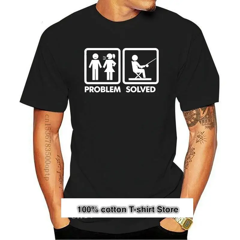 

Camiseta con resolución de problemas de pesca para hombre, camiseta de pescador divertida, alta, novedad