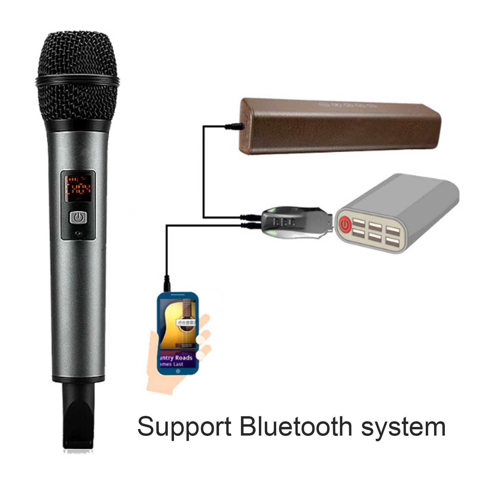 Профессиональный Портативный беспроводной Bluetooth-микрофон K18V для караоке колонка
