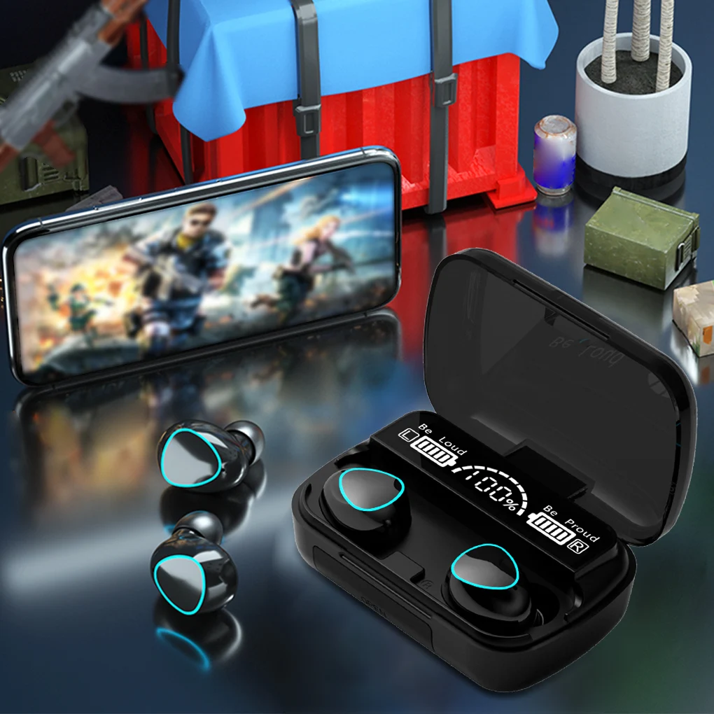 

M10 Wireless Earphones Bluetooth-compatible Headphone 9D TWS Stereo Sports Waterproof Earbuds Headsets Charging Box With Mic