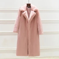 2020 autumnwinter new warm faux fur coat rex rabbit fur thicker oversize long jacket turn down collar women warm coat plus size