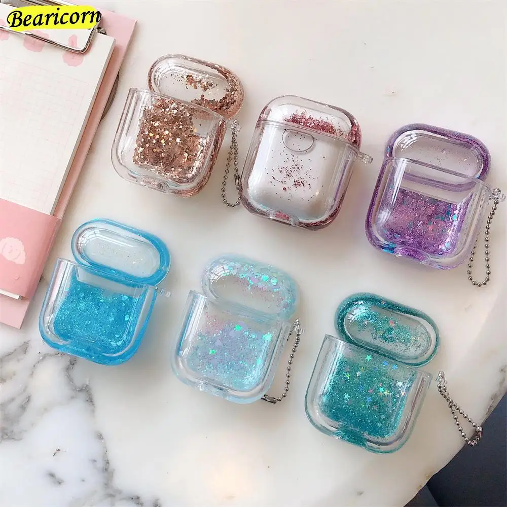 

Dynamic Liquid Case For AirPods Cases Glitter Bling Funda Air Pods 1 2 3 Cover AirPod Pro Quicksand Protective Bumper Hard Capa