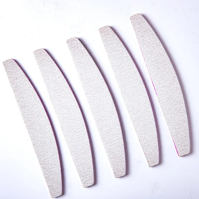 LOVCARRIE 12 pcs/Set Boat Nail Files 100 180 Grey Professional Filer Block Nailart Sanding Buffer Half Moon Shape Lima File | Красота и
