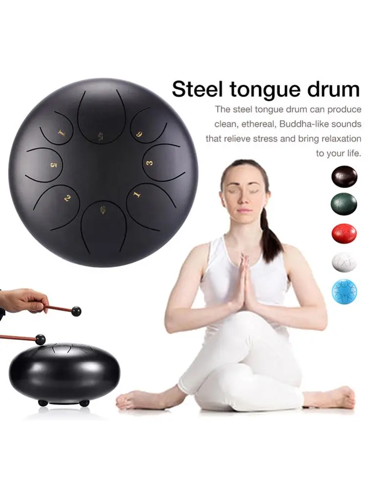 10/12 дюймов 9 нот стальной язык барабан с молотками музыкальная Книга сумка