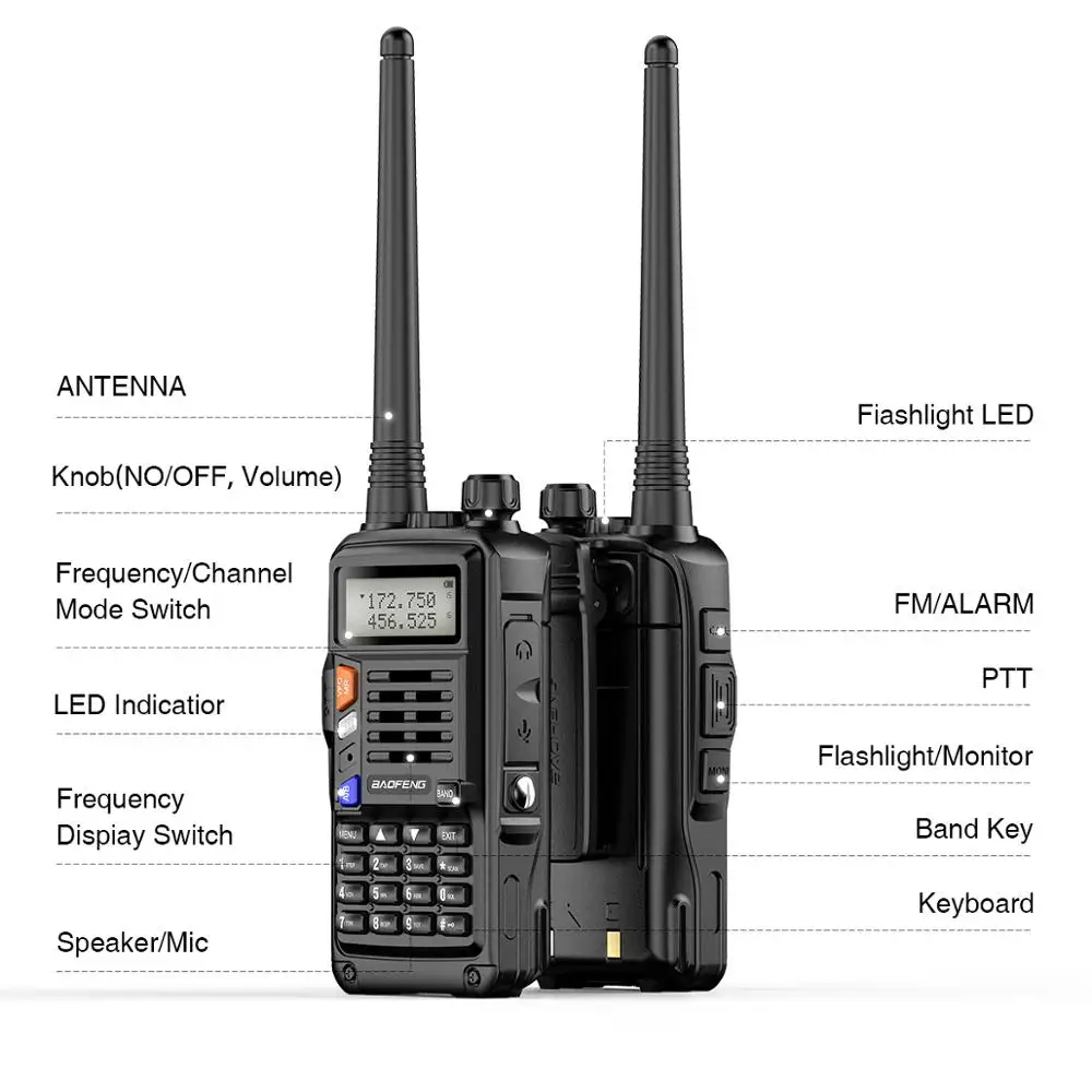 Мощная Двухдиапазонная Любительская портативная рация BaoFeng UV-S9 Plus 10 Вт с зарядным