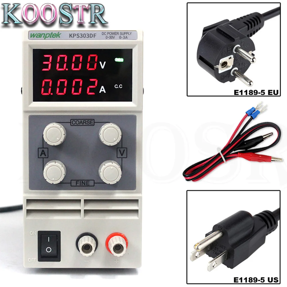 Мини лабораторный источник питания KPS303DF 30V 3A однофазный регулируемый SMPS цифровой