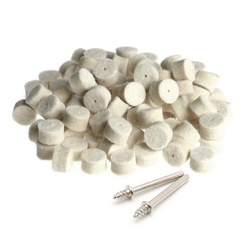 Круглая полировальная Накладка для шлифовки 50 шт. шерстяной войлок + 1 стержень