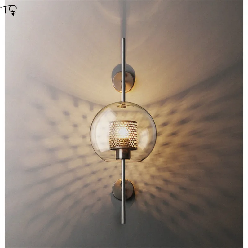 Винтаж промышленный Золотой глобус Стекло светодиодный настенный шишки