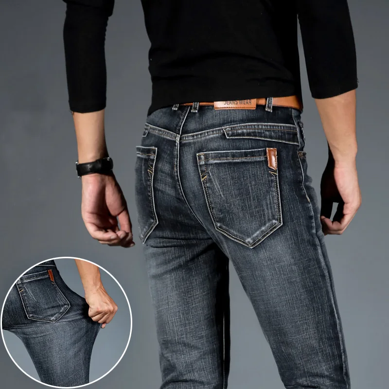

Mens Jeans New Fashion Casual Denim Pants Slim Fit Straight Elasticity Jeans Men Loose Mens Designer Clothes Plus Size Trousers