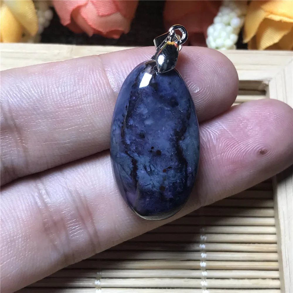 

100% Natural Sugilite Necklace Pendant For Women Female Anticancer Crystal 27x15x6mm Oval Gemstone Beads Fashion Jewelry AAAA