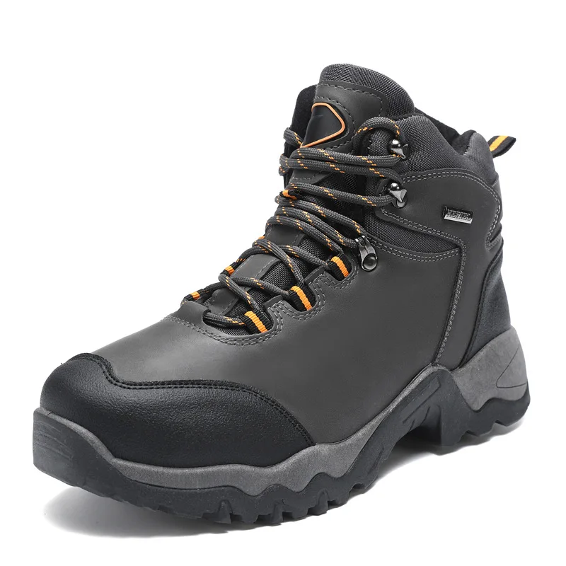 

Мужские зимние туфли на флисовой подкладке, высокие спортивные уличные туфли для скалолазания, Нескользящие удобные, на платформе