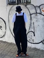 mens overalls spring and autumn new school style korean edition japanese retro leisure loose large straight tube onesie
