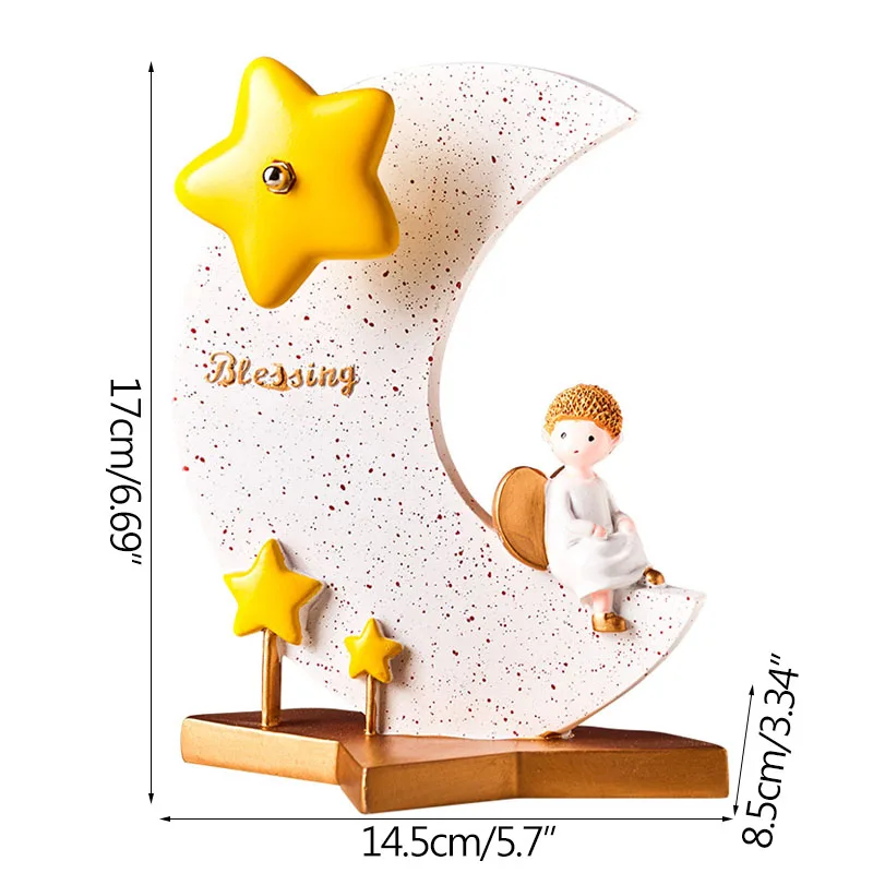 

Home Decoration Accessories Hnadcrafts Miniature Model Moon & Star Decoration Model Music Box Birthday Gifts Bedside Decors