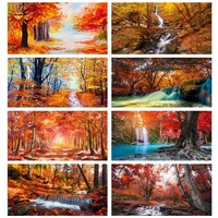 full round drill diy 5d red tree picture forest scenery diamond painting cross stitch embroidery mosaic picture rhinestone decor