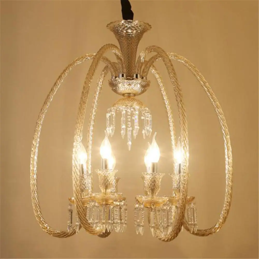 Винтажная люстра коньяк Подвесная лампа 6 светильник льников во французском