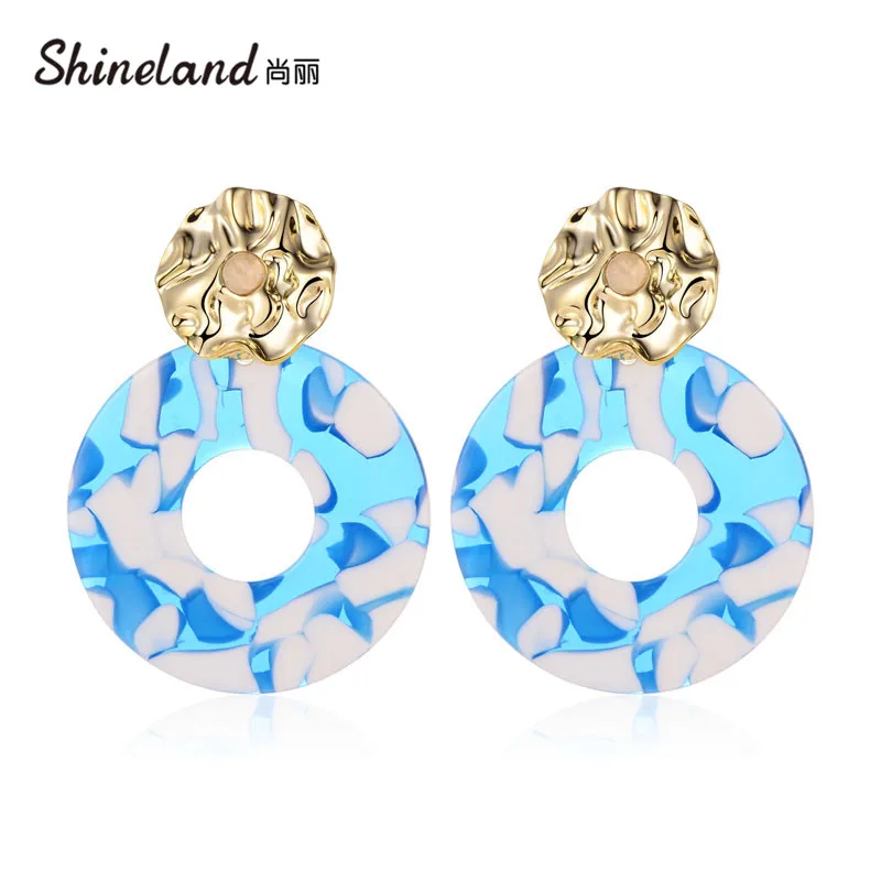 Shineland горячая Распродажа большие акриловые серьги-капли для женщин 2020 ювелирные