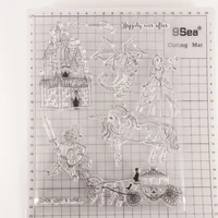 princess castle carriage clear stamps unicorn warrior transparent stamps for diy scrapbooking paper card craft