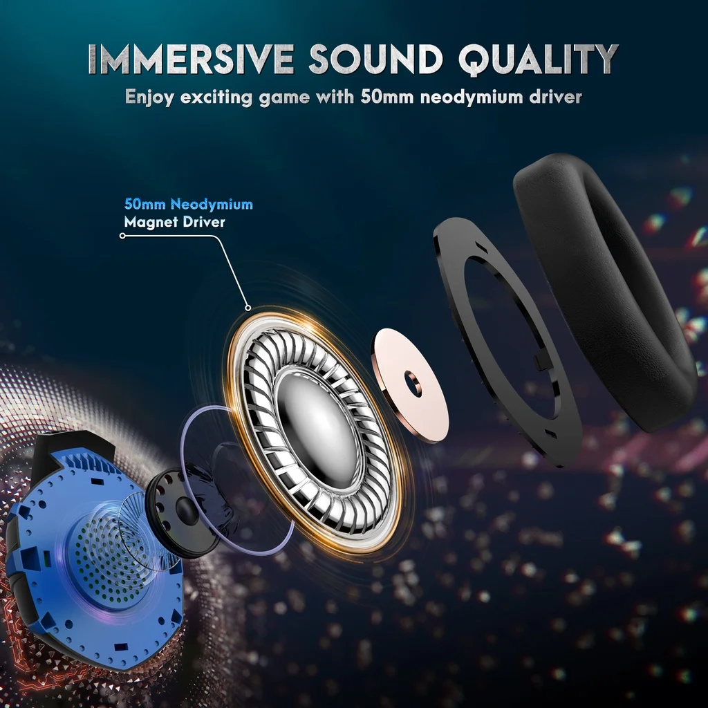 onikuma k2 pro gaming headset with mic and noise cancellation headphone gaming with led light for mobile phone laptop ps4 ps5 pc free global shipping