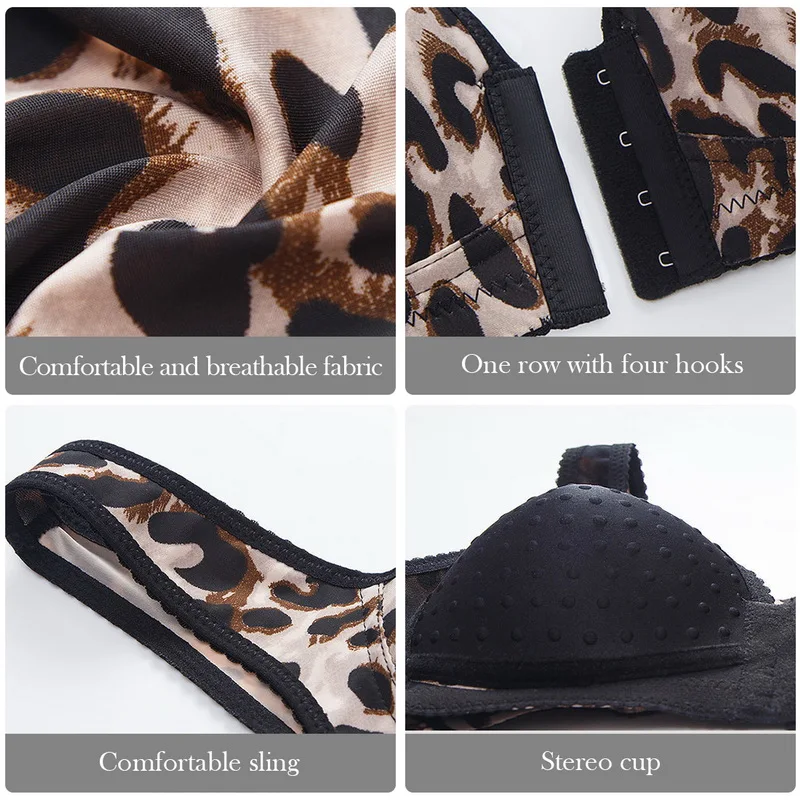 Бюстгальтер OEAK женский с леопардовым принтом пикантное нижнее белье на