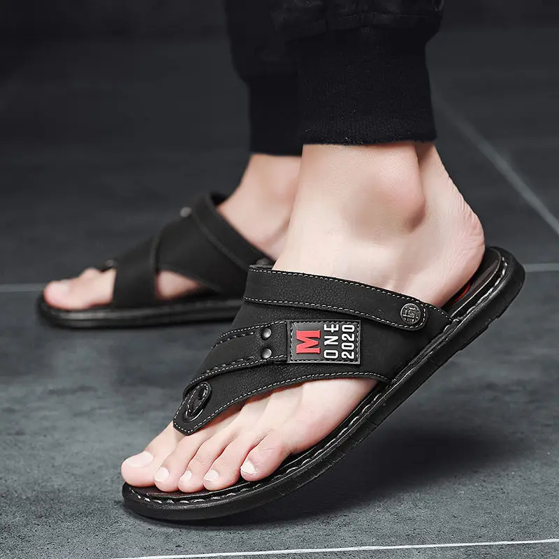 Мужские шлепанцы Нескользящие повседневные пляжные сандалии лето 2021 | Обувь
