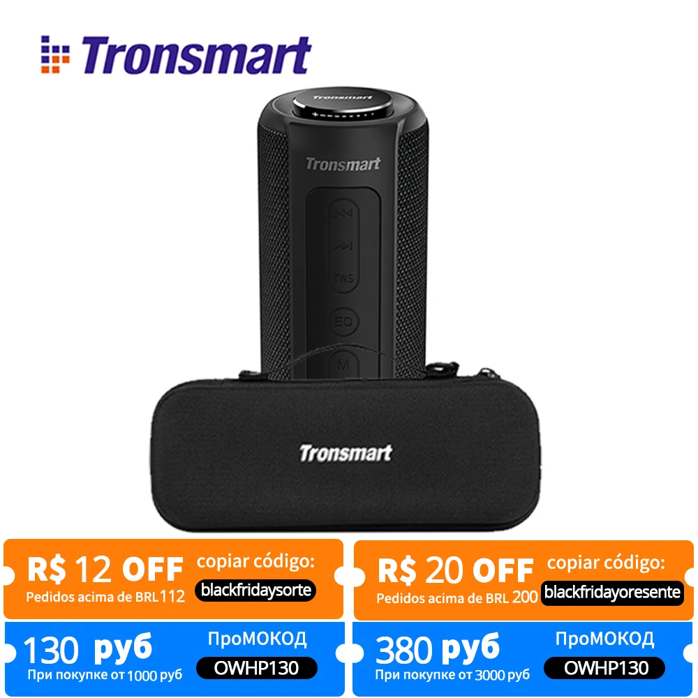 

Original NEW Tronsmart Element T6 Plus 40W SD TF Portable For Bluetooth Speaker IPX6 Waterproof outdoor portable Double Eleven