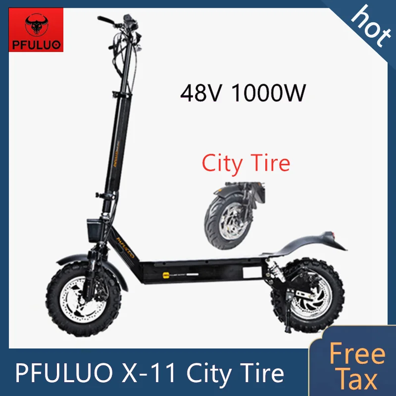 2020 PFULUO X 11 Kickscooter 48V 1000W мотор 50 км/ч &quotSmart Электрический скутер с город шины 2
