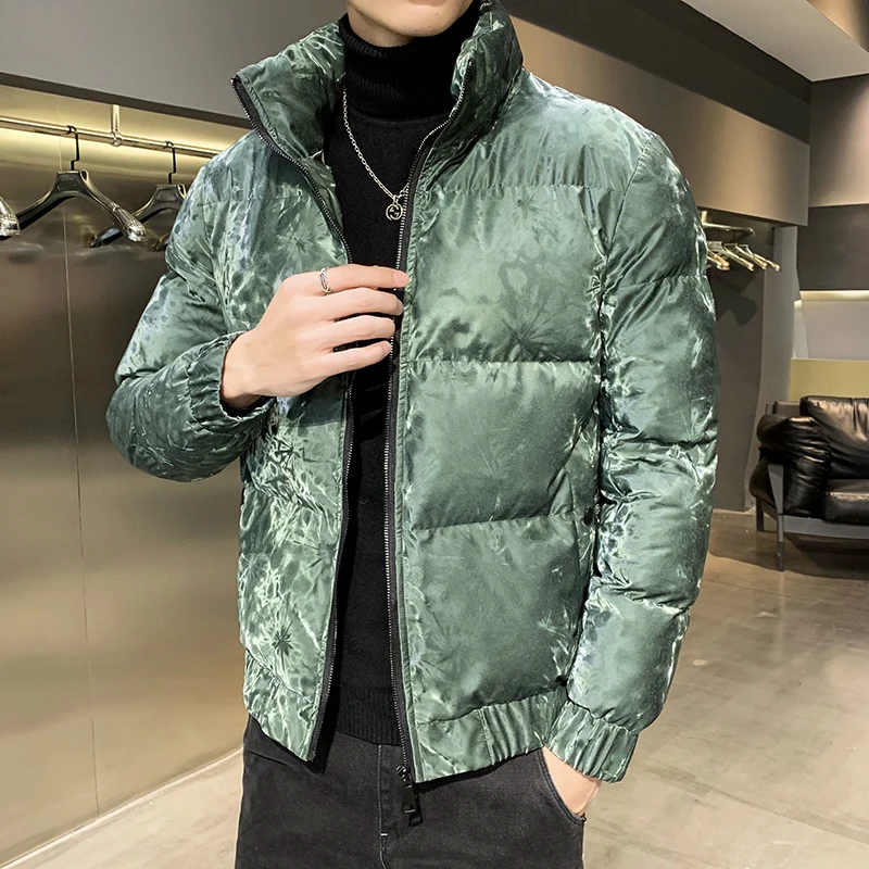 Korean Winter Men's Jackets Luxury Velvet Thicken Warm Casual Parka Stand-up Collar Streetwear Social Overcoat Chaquetas Hombre