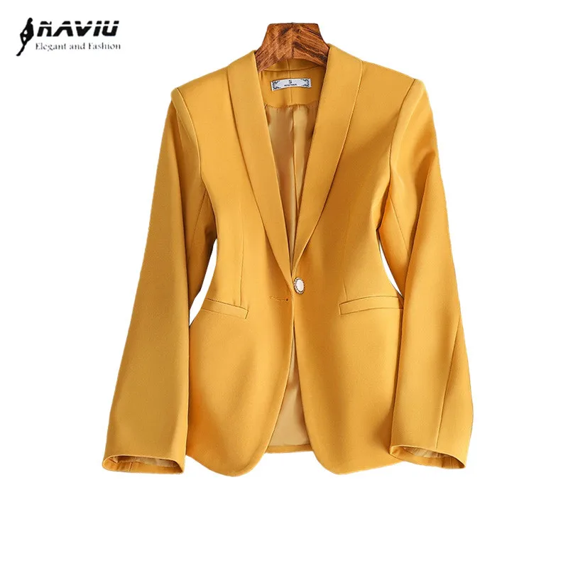 

Fashion Women Blazer 2021 Autumn New Temperament Elegant Long Sleeve Formal Slim Jacket Office Ladies Work Coat