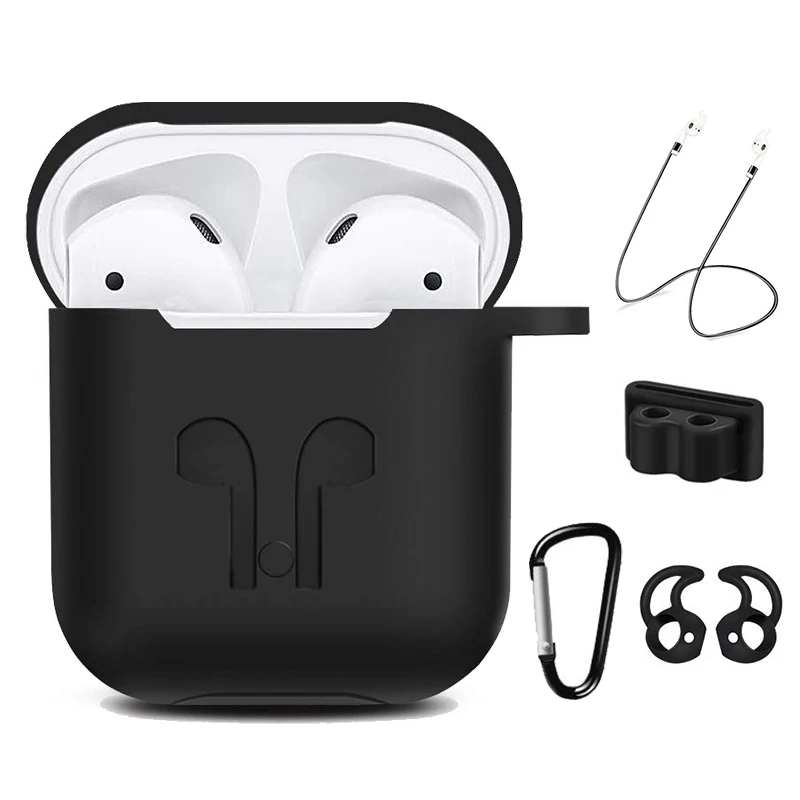 Rovtop силиконовый чехол для iphone AirPods наушников защита от ударов с держателем на