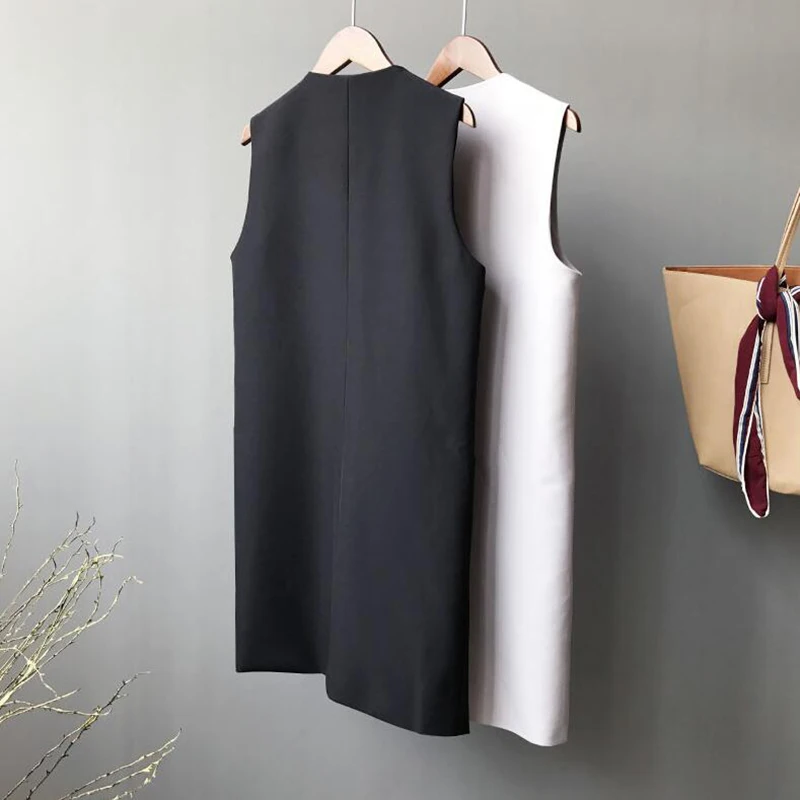 Весна 2019 женский элегантный жилет высокого качества облегающий длинный зимнее