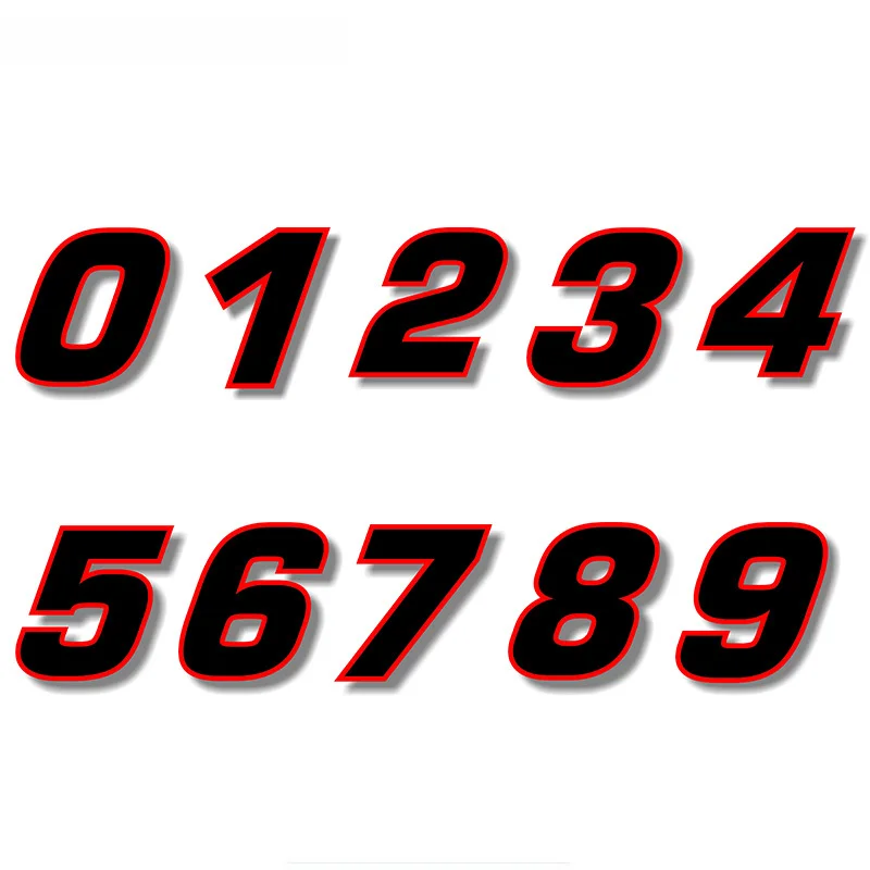 

Black (Red Outline) Quare Font Race Number Racing Number Sticker Vinyl Sticker Decal for Car Motor Bike,15cm*15cm