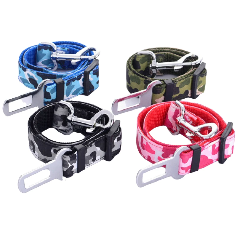 Camouflage Strong pet Dog Car Belt dog Vehicle safety belts Travel Seat Belt Clip Leash Restraint Harness Auto Traction Leads