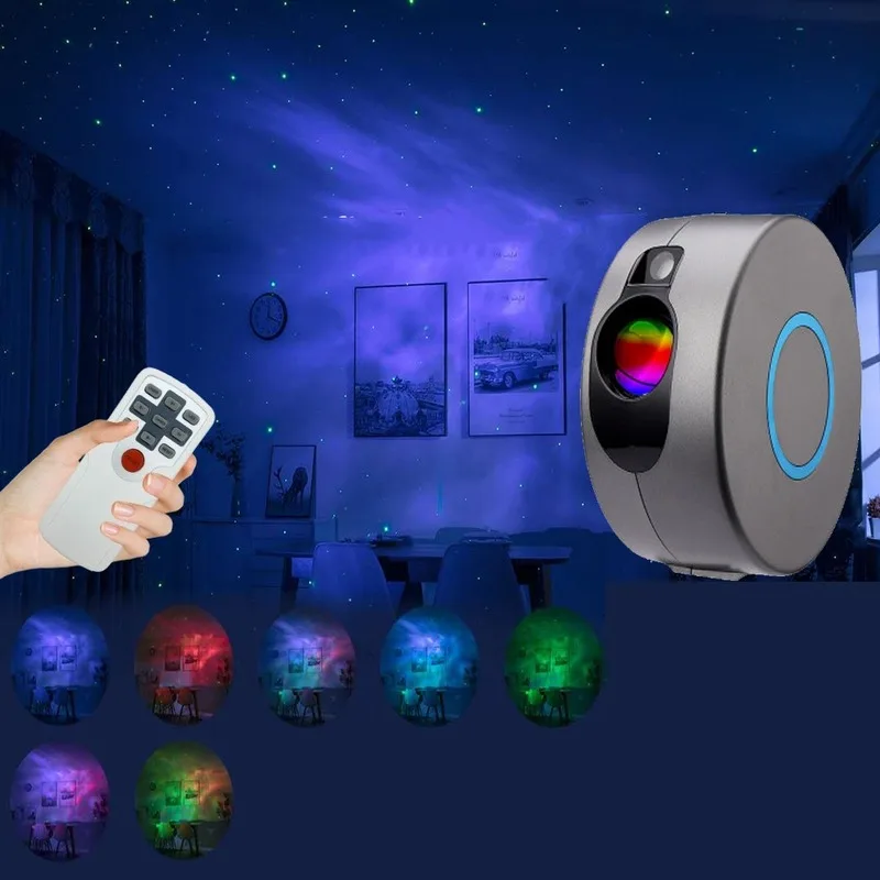 

USB Starry Sky Projector Star Night Light Projection 7 Colors Ocean Waving Lights 360 Degree Rotation Night Lamp for Kid gift