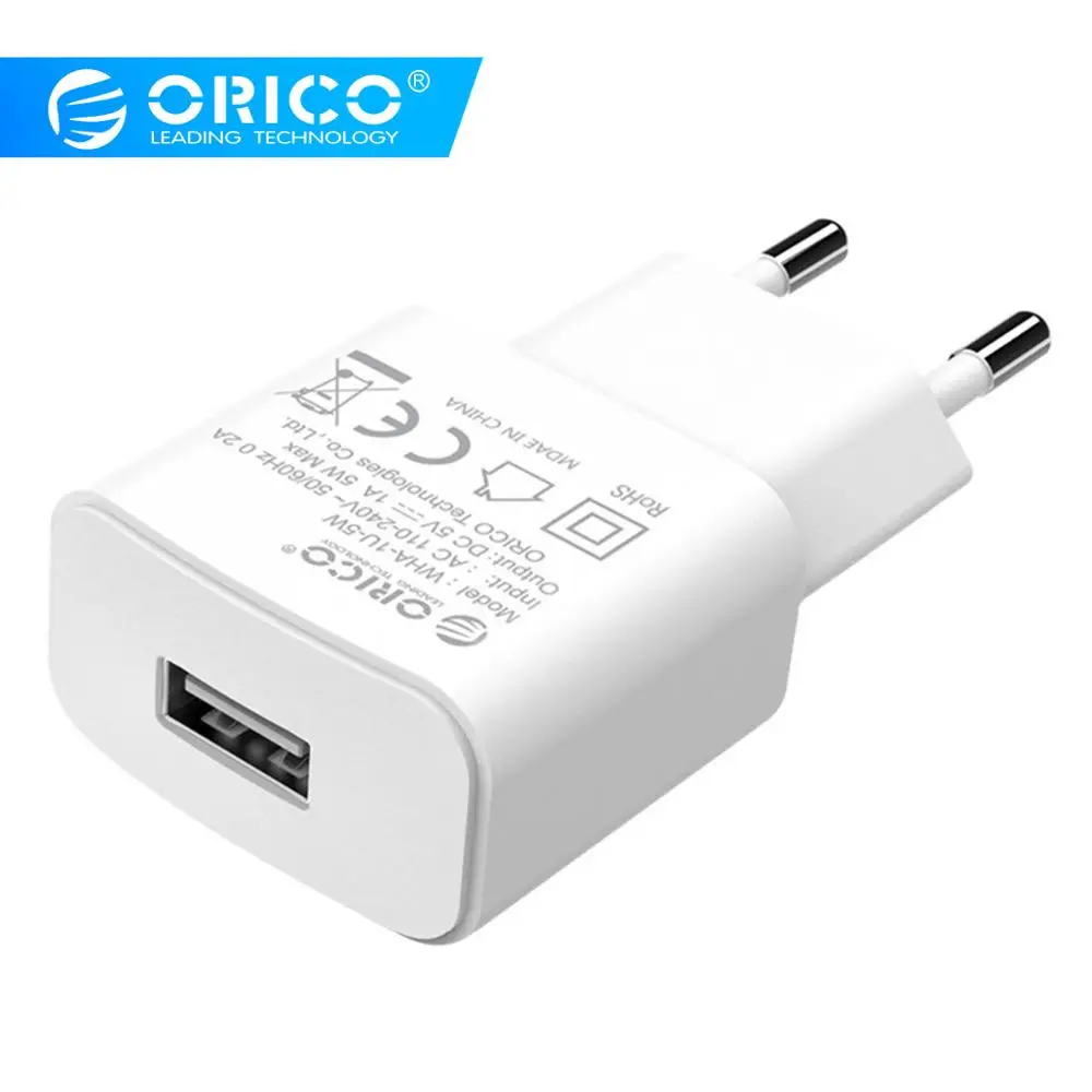 ORICO универсальное USB зарядное устройство 5V1A 5V2A дорожное настенное зарядное устройство адаптер для iPhone7 samsung S8 умное зарядное устройство для мобильного телефона с европейской вилкой