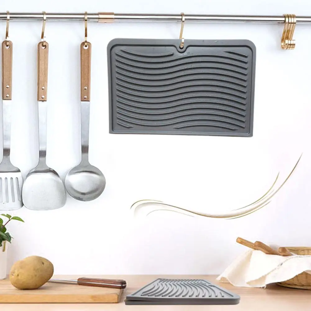 Новый Многофункциональный силиконовый коврик для сушки термостойкий 40x30 см